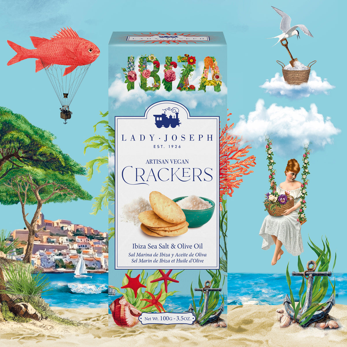 Artisanal vegan crackers with spicy smoked paprika and olive oil.