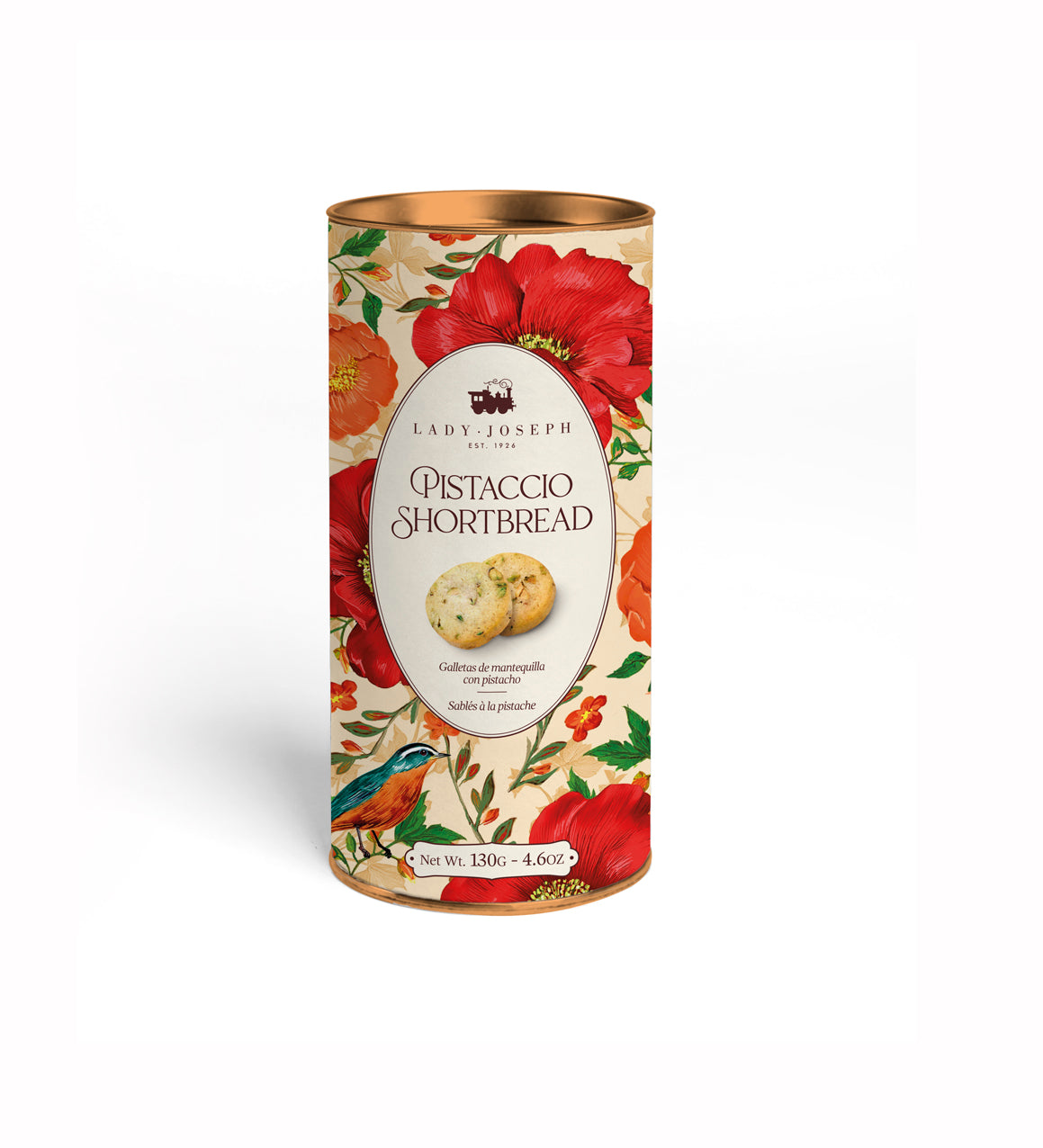 Galleta de mantequilla con crema de pistacho.