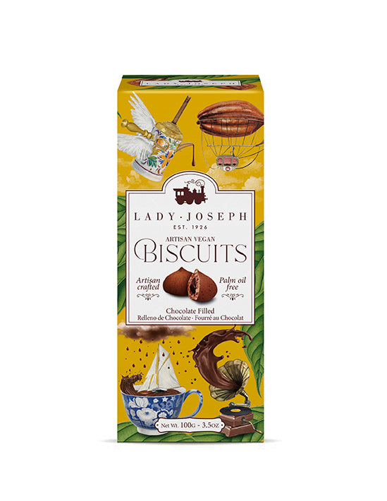 Biscuits végétaliens fourrés au chocolat.