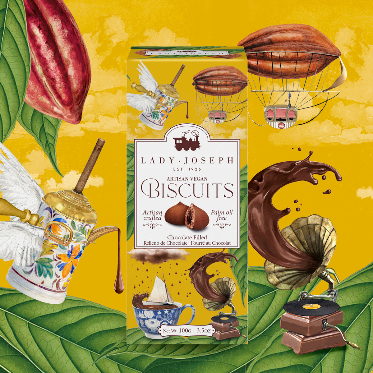 Biscuits végétaliens fourrés au chocolat.