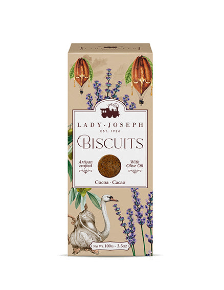 Biscuits artisanaux au cacao extra fins et croquants.