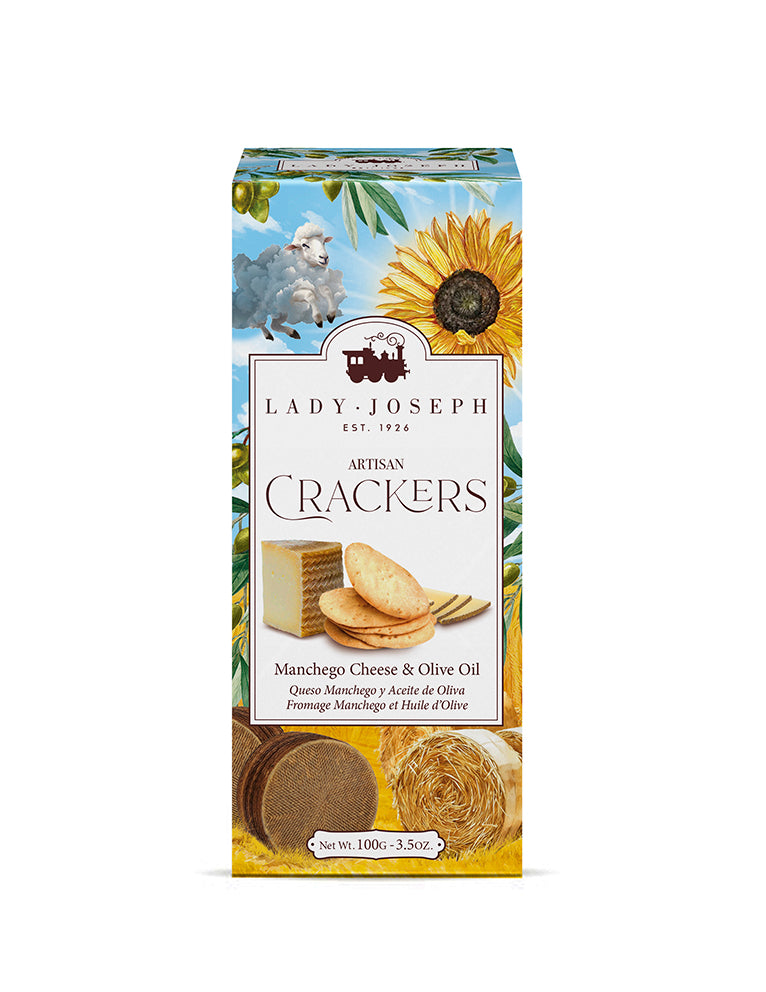 Artisan Crackers with Parmigiano Reggiano Cheese and olive oil.