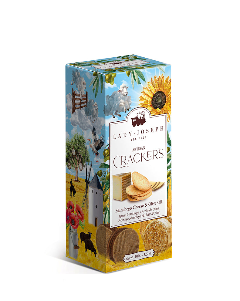 Artisan Crackers with Parmigiano Reggiano Cheese and olive oil.