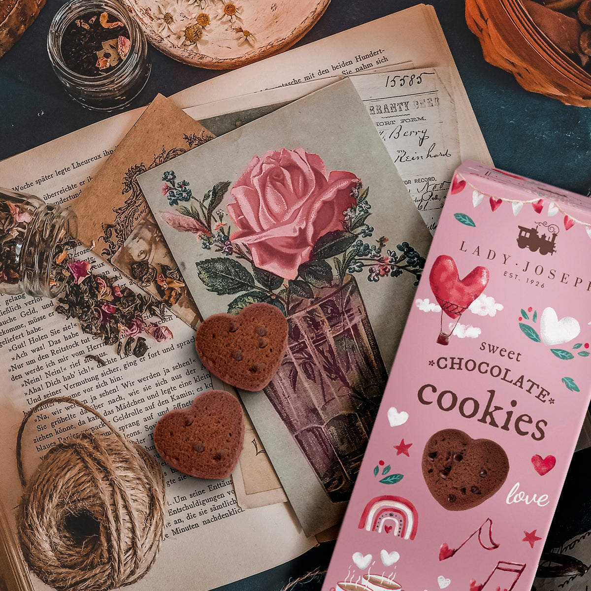 Deliciosas galletas con forma de corazón.