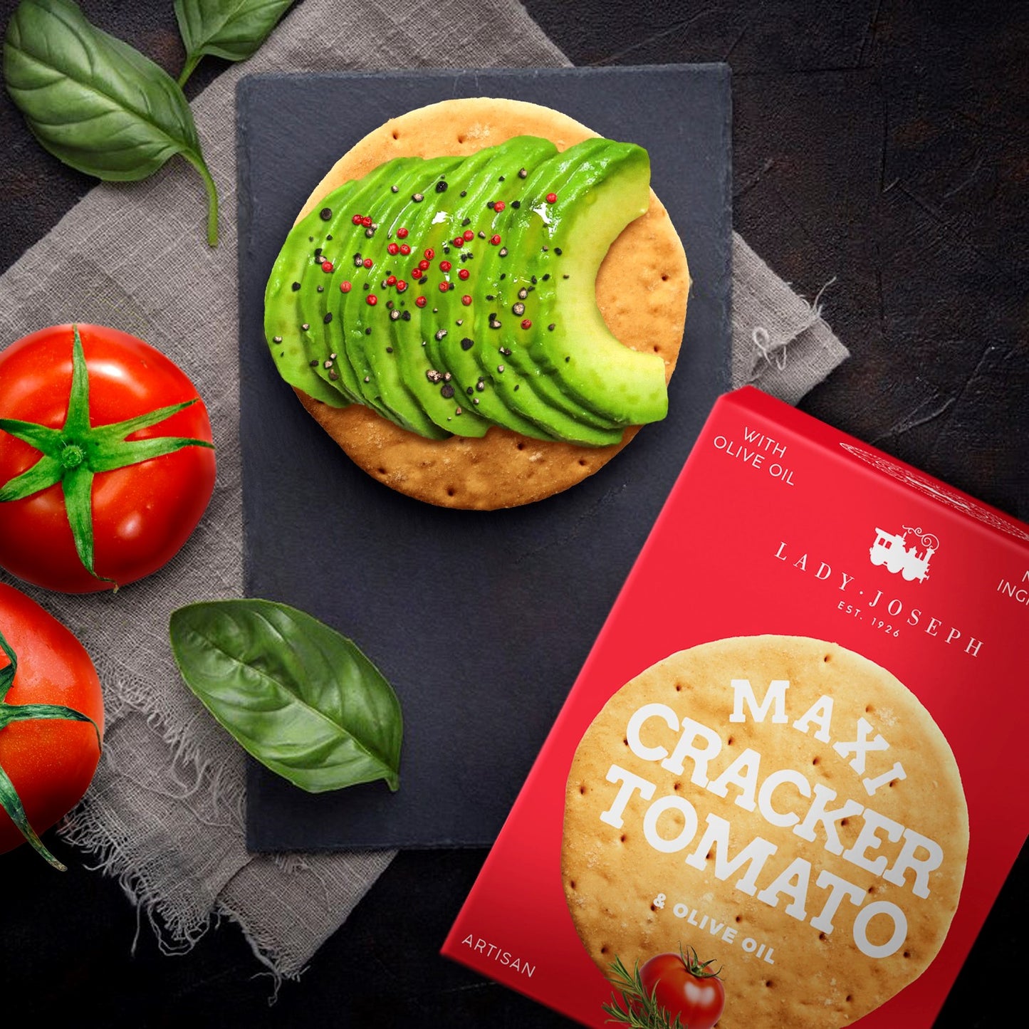 Maxi cracker aux tomates et au romarin