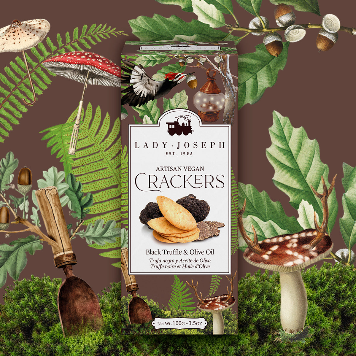 Crackers Veganas Artesanales de Trufa Negra y Aceite de Oliva.